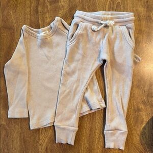 Cozy Ribbed ribbed mebie baby Set in Light Beige